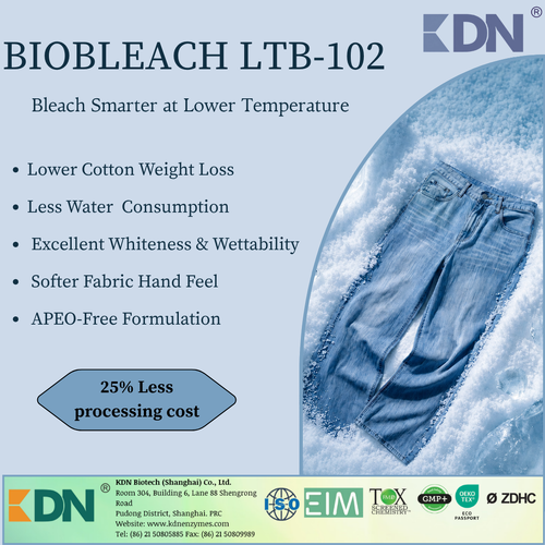 Biobleach LTB-102: Αποδοτική λευκαντική χαμηλής θερμοκρασίας για το βαμβάκι